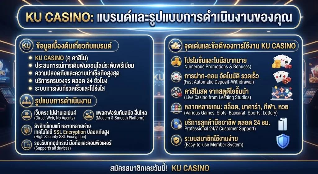 จุดเด่นและข้อดีของการใช้งาน ku casino